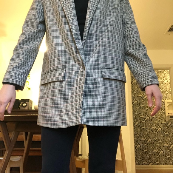 Mango Structured Suit Plaid Check Blazer - Picture 6 of 12